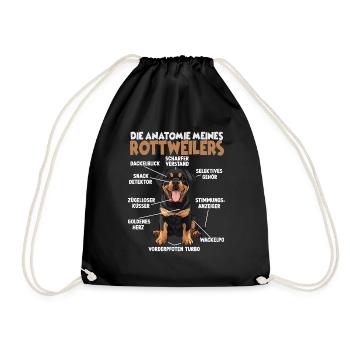 Drôle de Rottweiler T pour les promenades de chiens des propriétaires de chiens - Sac de sport léger - noir - Devant
