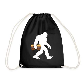 Bongo Musik Geschenk - Turnbeutel - Schwarz - Vorne
