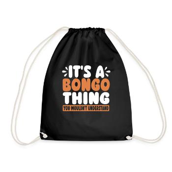 Bongo Musik Geschenk - Turnbeutel - Schwarz - Vorne
