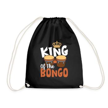 Bongo Musik Geschenk - Turnbeutel - Schwarz - Vorne