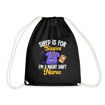Night Shift Nurse - Drawstring Bag - black - Front