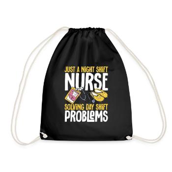 Night Shift Nurse - Drawstring Bag - black - Front