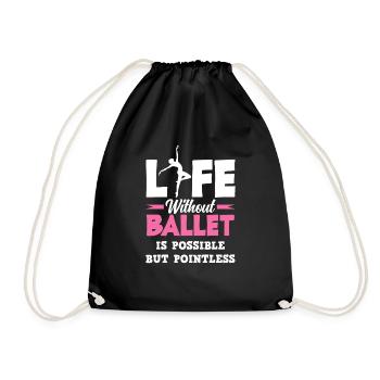 Süßes Ballerina Ballettänzerin Geschenk - Turnbeutel - Schwarz - Vorne