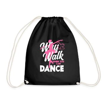 Süßes Ballerina Ballettänzerin Geschenk - Turnbeutel - Schwarz - Vorne