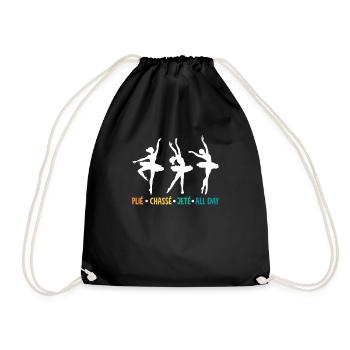Süßes Ballerina Ballettänzerin Geschenk - Turnbeutel - Schwarz - Vorne