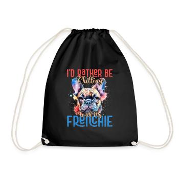 Je préfère avec mon Frenchie French Bull - Sac de sport léger - noir - Devant