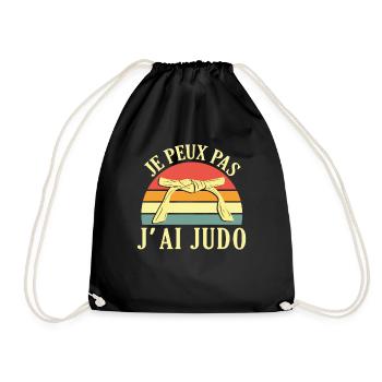 Ich kann nicht Judo, Judoka, japanische Kampfkunst - Turnbeutel - Schwarz - Vorne