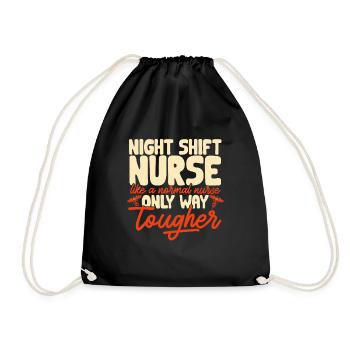 Night Shift Nurse - Drawstring Bag - black - Front