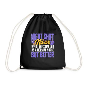 Night Shift Nurse - Drawstring Bag - black - Front