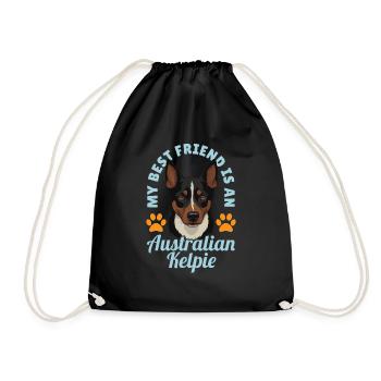 Cadeau de chien Kelpie - Sac de sport léger - noir - Devant