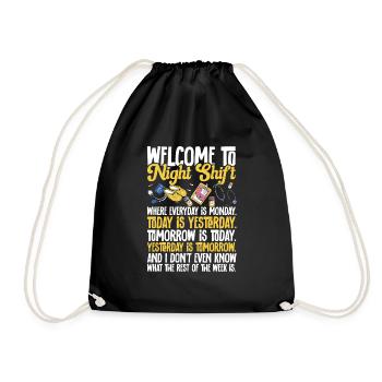 Night Shift Nurse - Drawstring Bag - black - Front