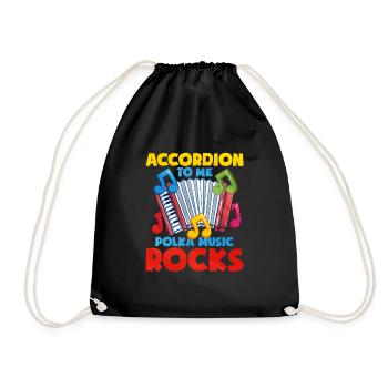 Accordion Polka Music Gift - Drawstring Bag - black - Front