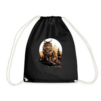 Maine Coon Kätzchen Maine Coon Katze - Turnbeutel - Schwarz - Vorne