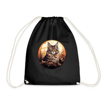 Maine Coon Kitten Maine Coon Cat - Drawstring Bag - black - Front