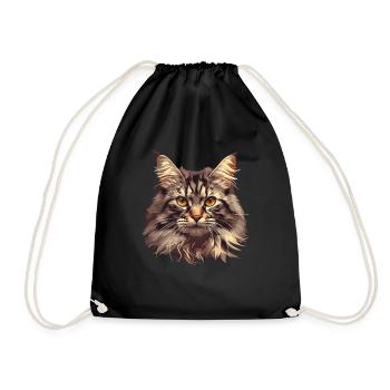 Maine Coon Kätzchen Maine Coon Katze - Turnbeutel - Schwarz - Vorne