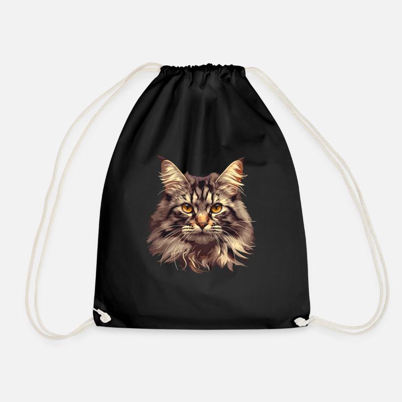 Maine Coon Kitten Maine Coon Cat - Drawstring Bag - black