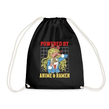 Propulsé par Anime & Ramen - Sac de sport léger - noir - Devant