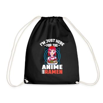 Je suis juste là pour l’anime et les ramen - Sac de sport léger - noir - Devant