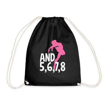Süßes Ballerina Ballettänzerin Geschenk - Turnbeutel - Schwarz - Vorne