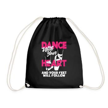 Süßes Ballerina Ballettänzerin Geschenk - Turnbeutel - Schwarz - Vorne