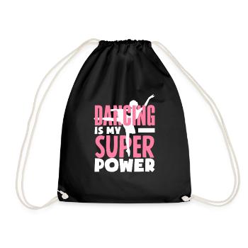 Süßes Ballerina Ballettänzerin Geschenk - Turnbeutel - Schwarz - Vorne
