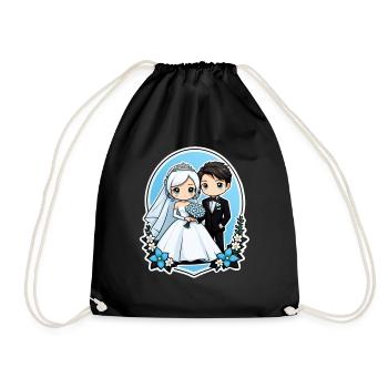 just married - pour mariage - Sac de sport léger - noir - Devant
