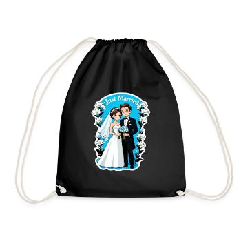 just married - pour mariage - Sac de sport léger - noir - Devant