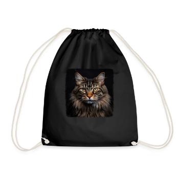 Maine Coon Kätzchen Maine Coon Katze - Turnbeutel - Schwarz - Vorne