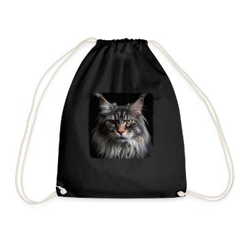 Maine Coon Kätzchen Maine Coon Katze - Turnbeutel - Schwarz - Vorne