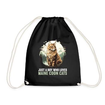 Maine Coon Kitten Maine Coon Cat - Drawstring Bag - black - Front