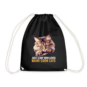 Maine Coon Kitten Maine Coon Cat - Drawstring Bag - black - Front