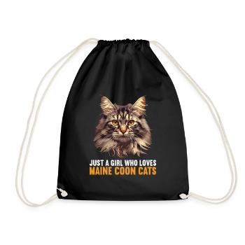 Maine Coon Kätzchen Maine Coon Katze - Turnbeutel - Schwarz - Vorne