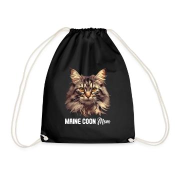 Maine Coon Kätzchen Maine Coon Katze - Turnbeutel - Schwarz - Vorne