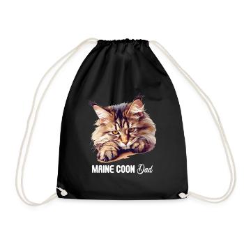 Maine Coon Kätzchen Maine Coon Katze - Turnbeutel - Schwarz - Vorne