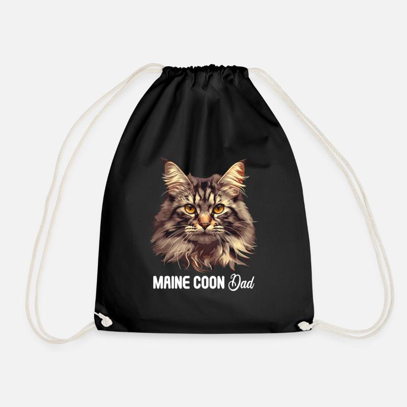 Maine Coon Kitten Maine Coon Cat - Drawstring Bag - black