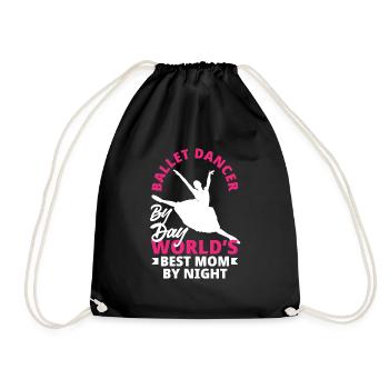 Süßes Ballerina Ballettänzerin Geschenk - Turnbeutel - Schwarz - Vorne