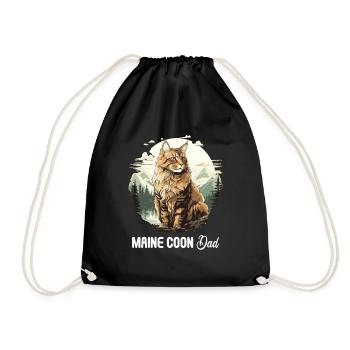 Maine Coon Kätzchen Maine Coon Katze - Turnbeutel - Schwarz - Vorne