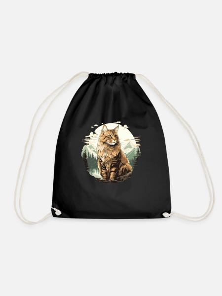 Maine Coon Kätzchen Maine Coon Katze - Turnbeutel - Schwarz