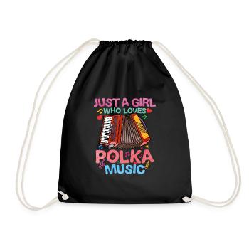 Accordion Polka Music Gift - Drawstring Bag - black - Front