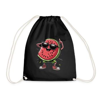 Watermelon - Drawstring Bag - black - Front