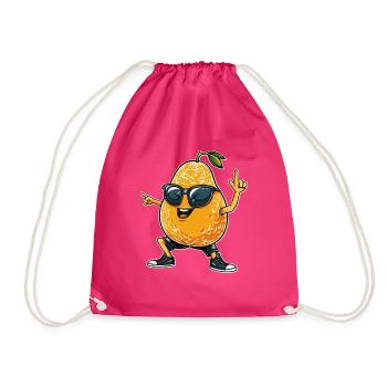 Cantaloupe Dabbing - Drawstring Bag - fuchsia - Front