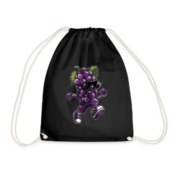 Grape - Drawstring Bag - black - Front