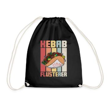 Turkish Fast Food Kebab Cuisine Kebab Whisperer - Drawstring Bag - black - Front