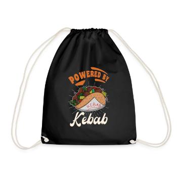 Powered by Kebab Traditions Street Food Kebab - Drawstring Bag - black - Front