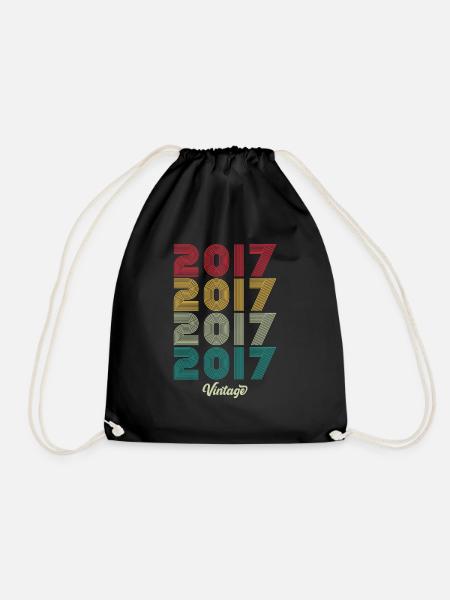 17 Years Old Vintage 2017 Limited Edition 7th - Drawstring Bag - black