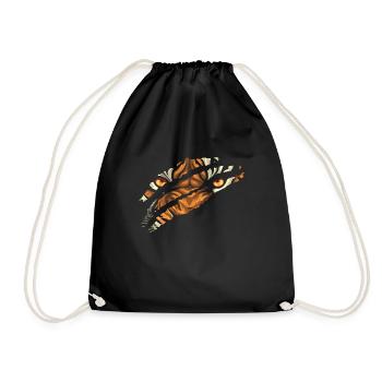 Tiger Eye Claw Safari Zoo Wildlife Tier - Turnbeutel - Schwarz - Vorne
