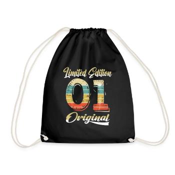 23 Years Birthday Vintage 2001 Limited Edition - Drawstring Bag - black - Front