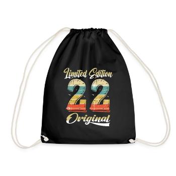 102 Years Birthday Vintage 1922 Limited Edition - Drawstring Bag - black - Front