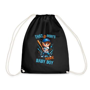 Mamas Kleiner Baseball-Star - Turnbeutel - Schwarz - Vorne