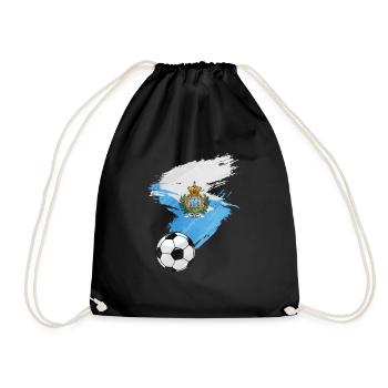 San Marino Fußball Fußball Flagge - Turnbeutel - Schwarz - Vorne